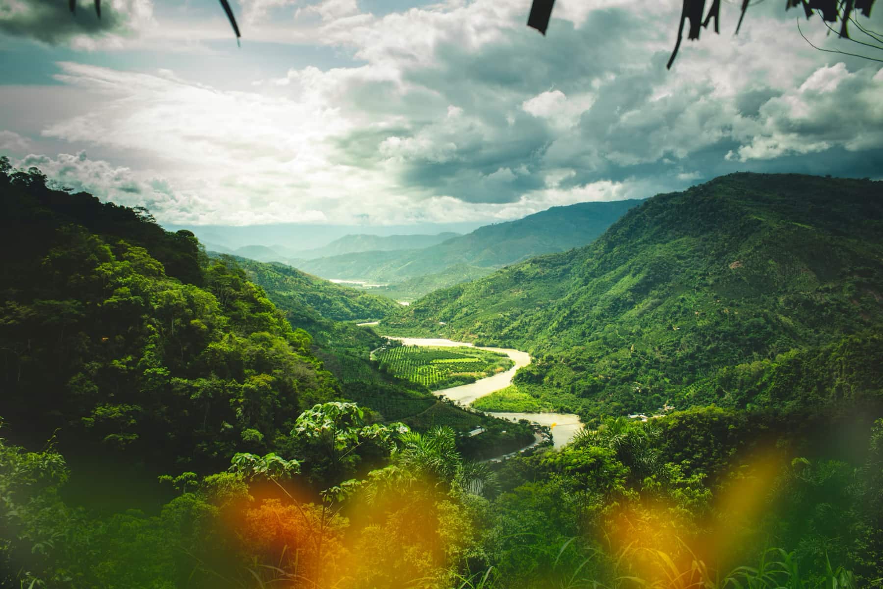 The rainforest mountains and Amazon River of Peru
