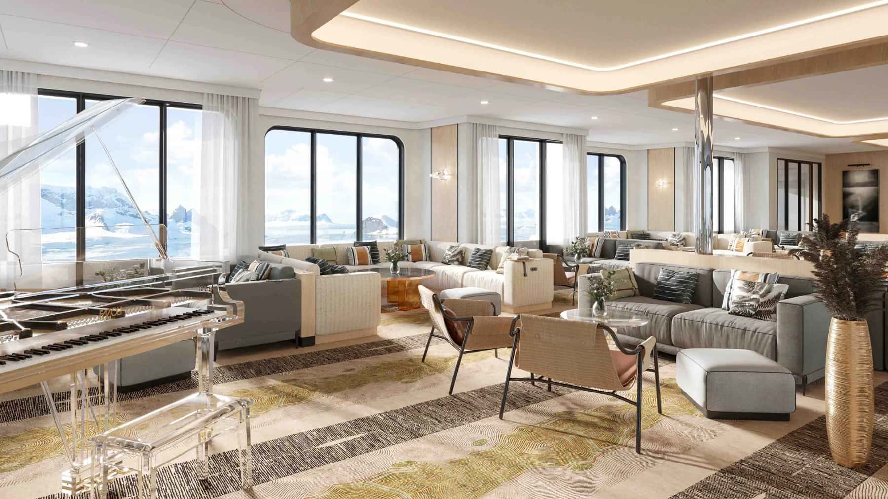 Central lounge on the Swan Hellenic HS Minverva