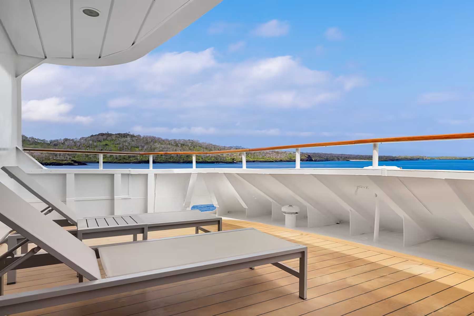 Forward deck on the National Geographic Gemini expedition cruise ship