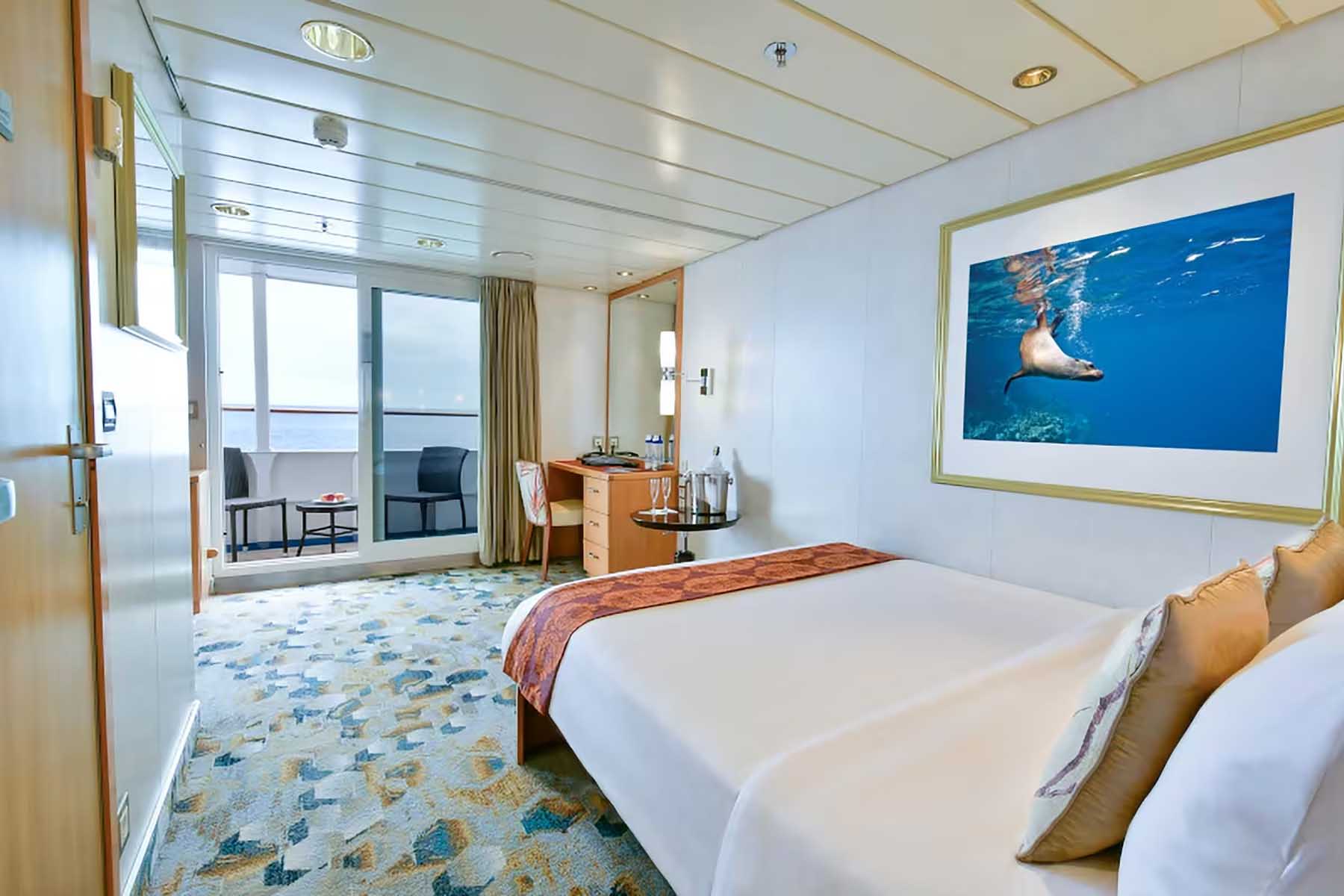 Cabin interior on the National Geographic Gemini expedition cruise ship