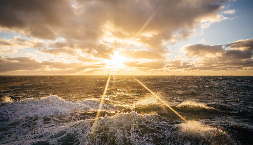 The Drake passage at sunset