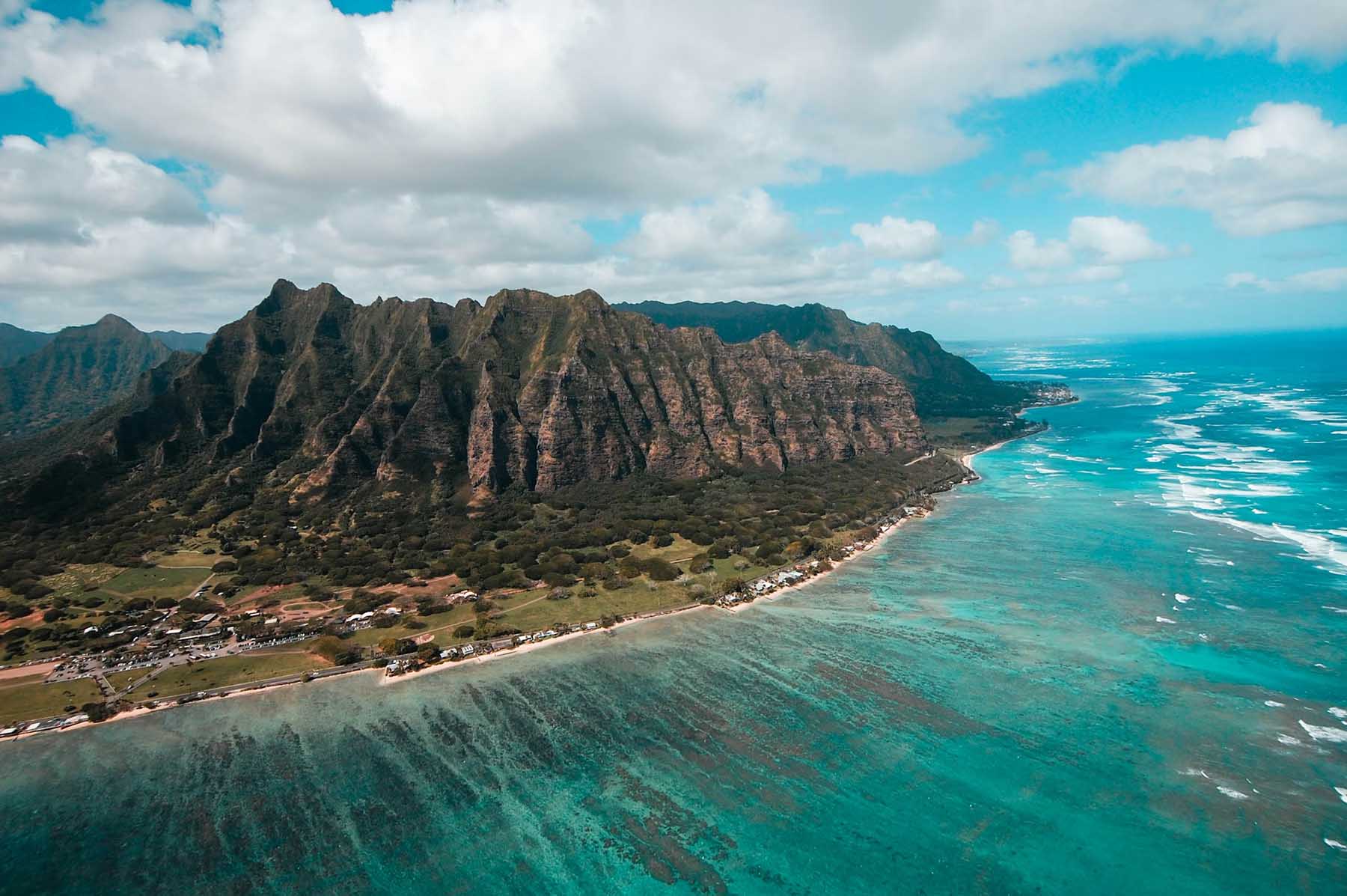Aerial view of Diamond Head in Oahu
