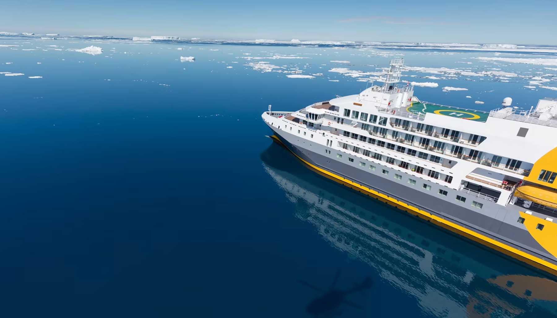 Quark Expeditions Ultramarine expedition cruise ship aerial