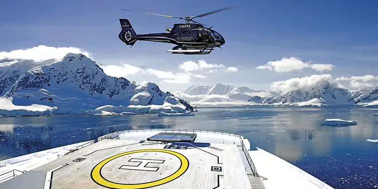 Scenic Eclipse helicopter landing on deck