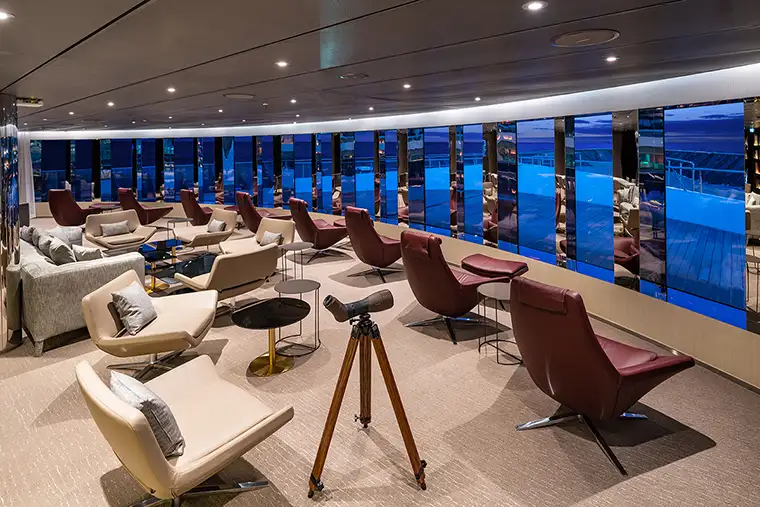 Scenic Eclipse observation lounge and library