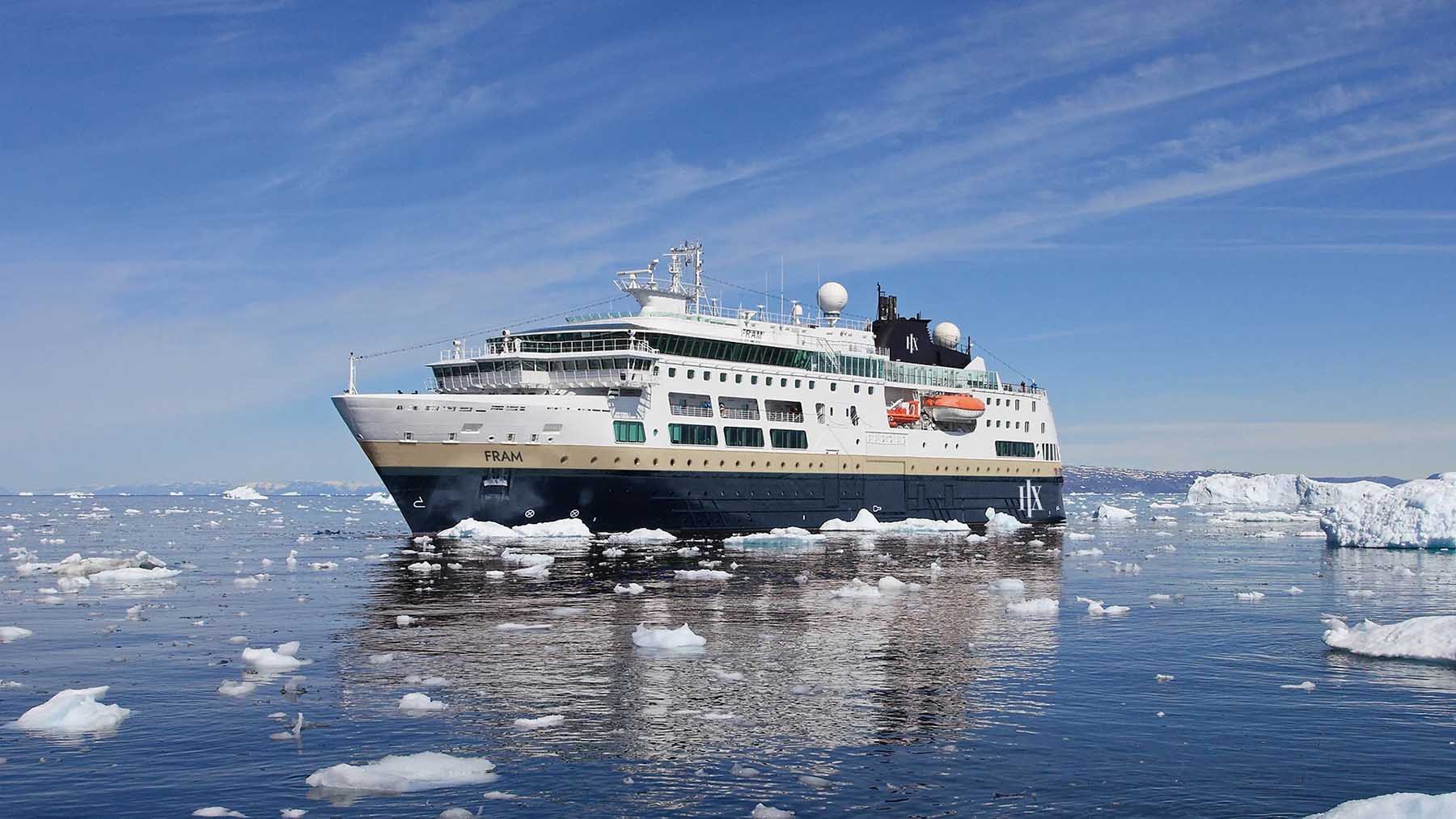HX Expeditions' MS Fram in Antarctica