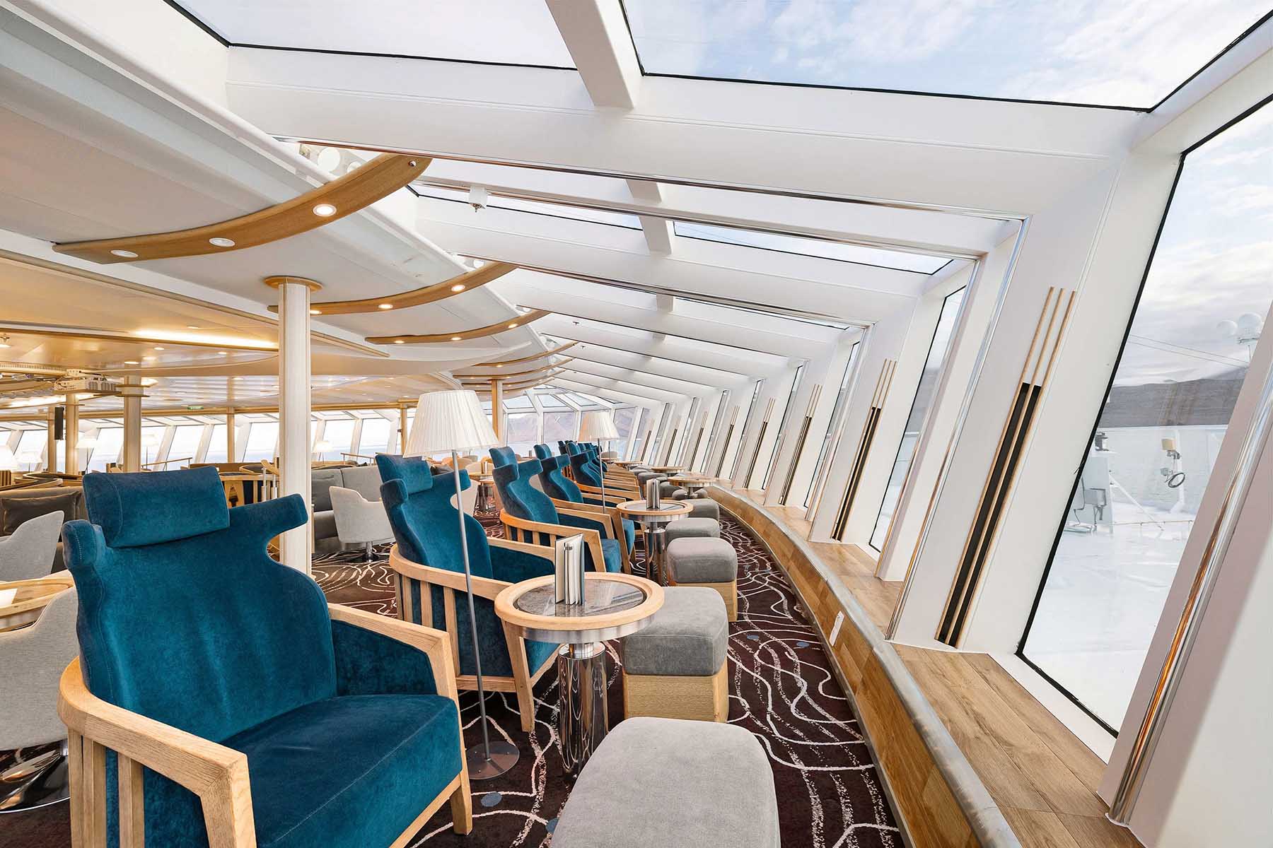 Lounge on the MS Fram from HX Expeditions