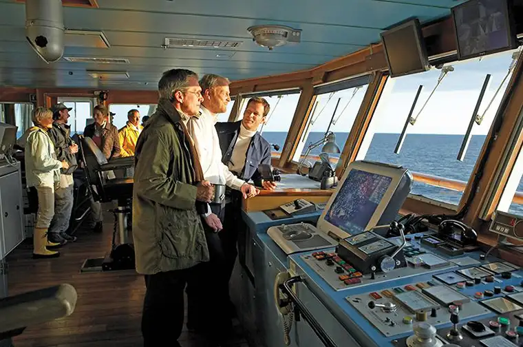 National Geographic Explorer open bridge tour with navigation team