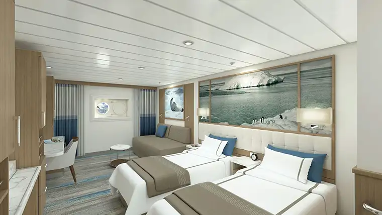 Greg Mortimer Aurora Stateroom Double Share interior