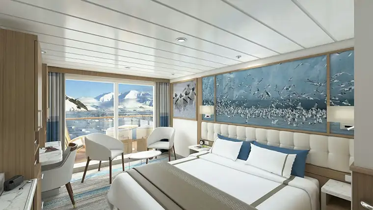 Greg Mortimer Balcony Stateroom Category C interior