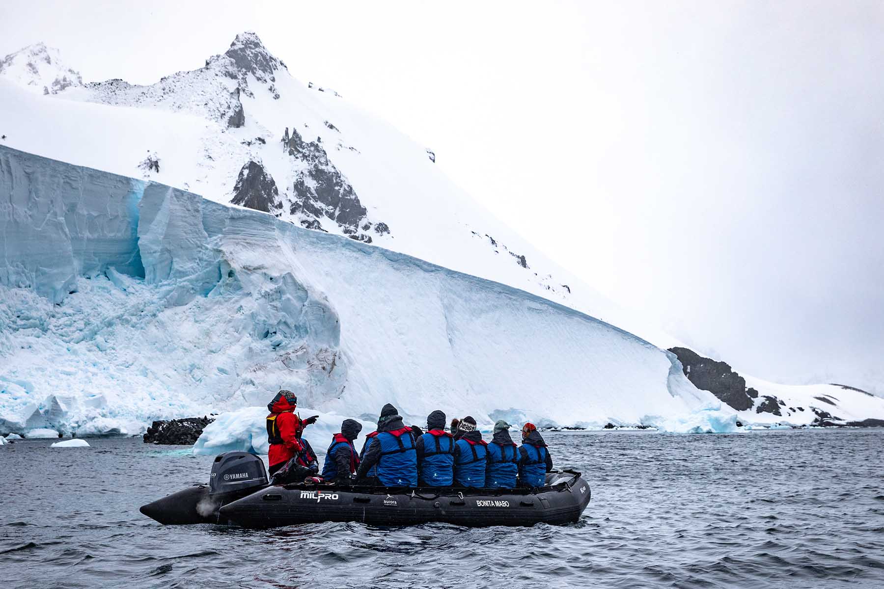 Greg Mortimer Zodiac expedition excursion in polar waters