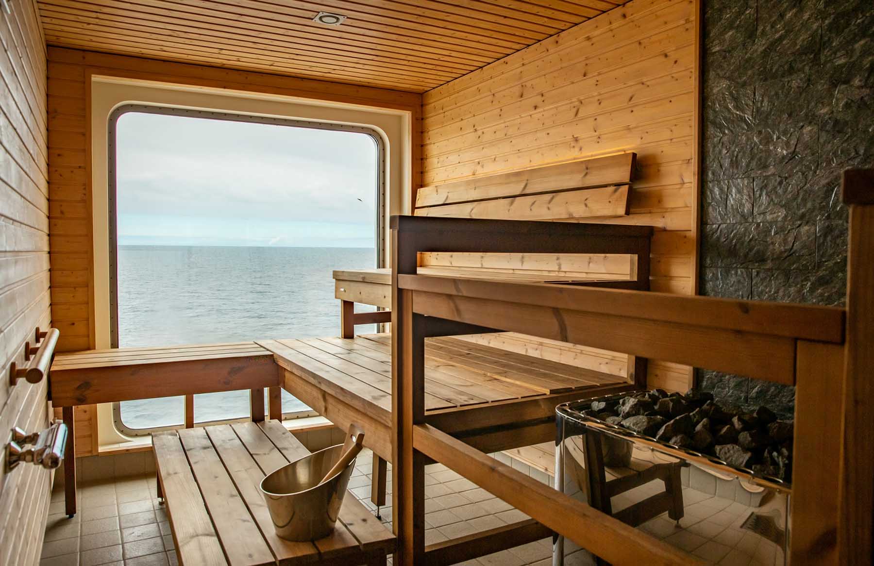 Sylvia Earle sauna and wellness area