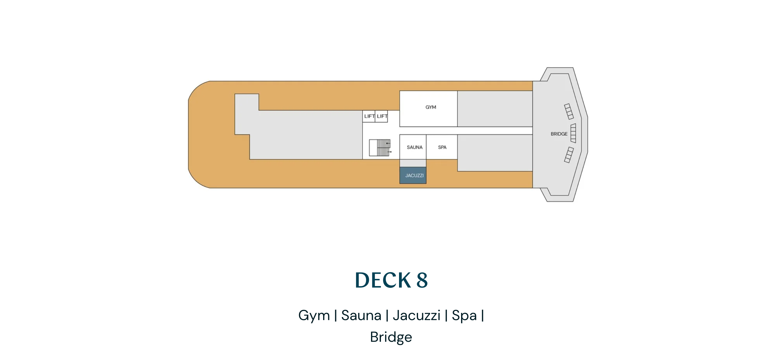 Swan Hellenic expedition ship deck 8 map
