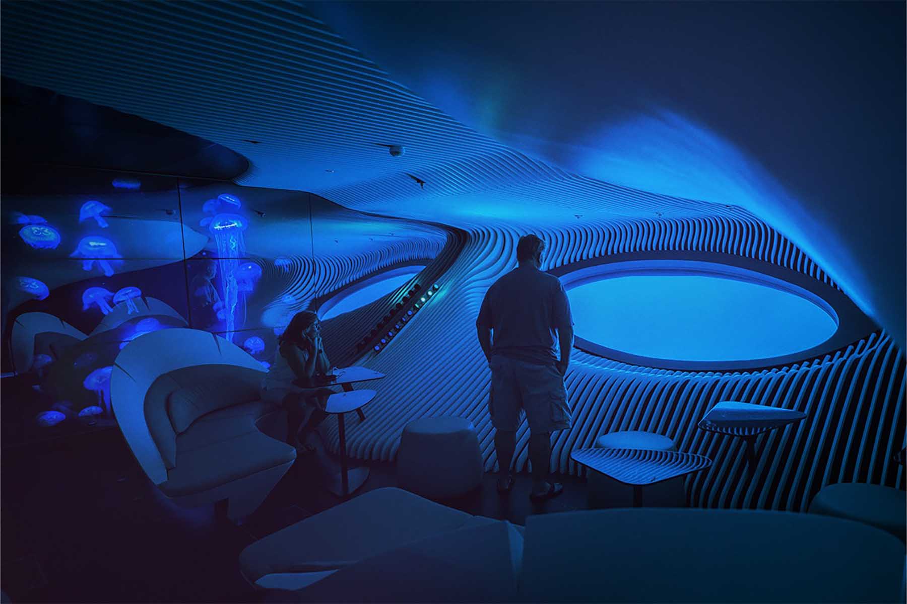 Le Commandant Charcot Blue Eye underwater lounge
