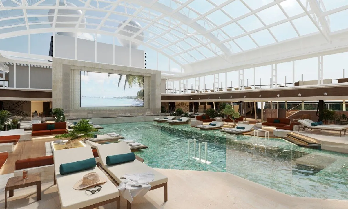 An Explora Journeys cruise ship pool deck