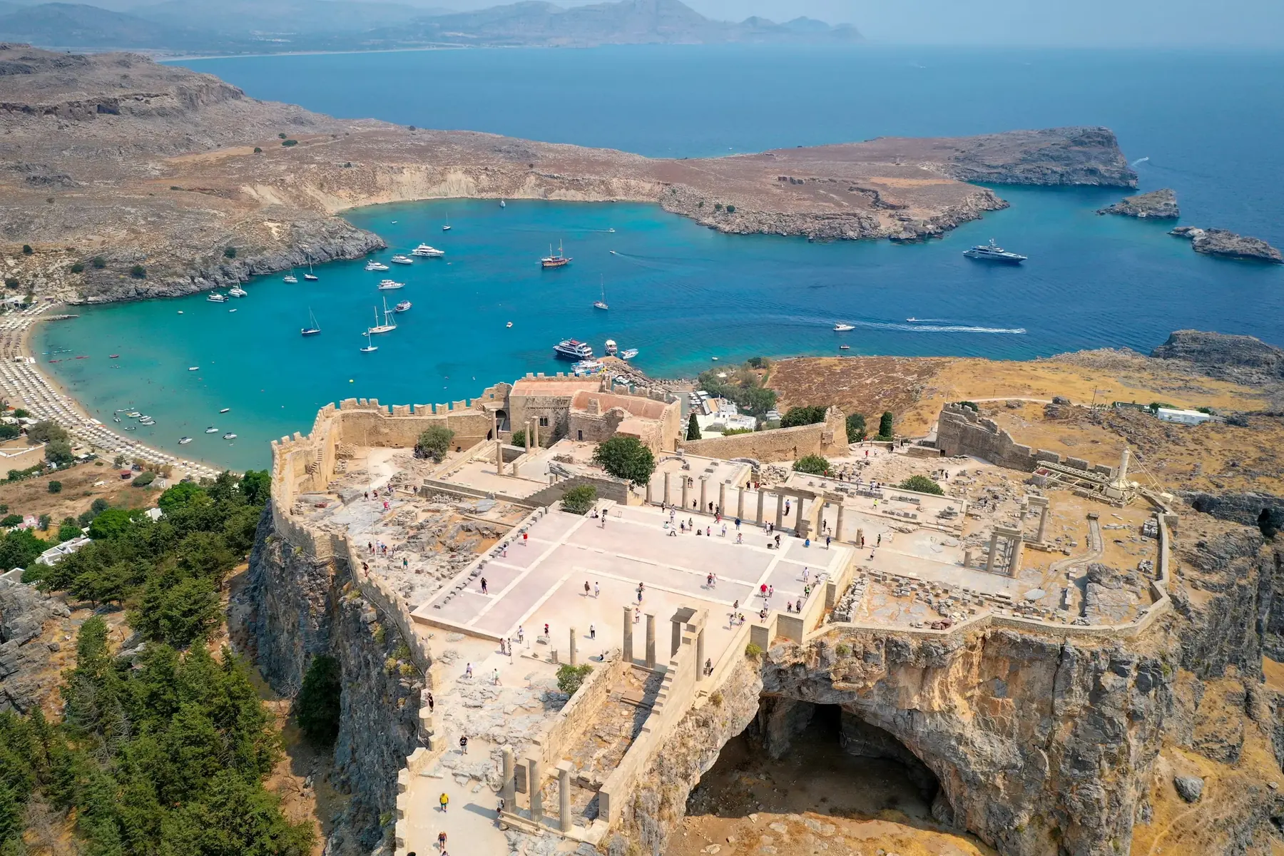 Aerial view of the coast of Rhodes, Greece