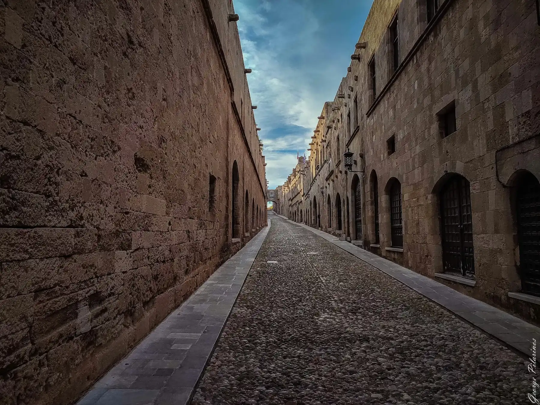 An ancient street in Rhodes, Greece