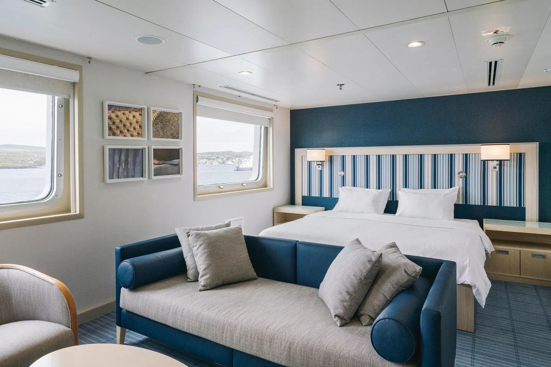 Darwin suite interior on the MS Santa Cruz II Galapagos cruise ship