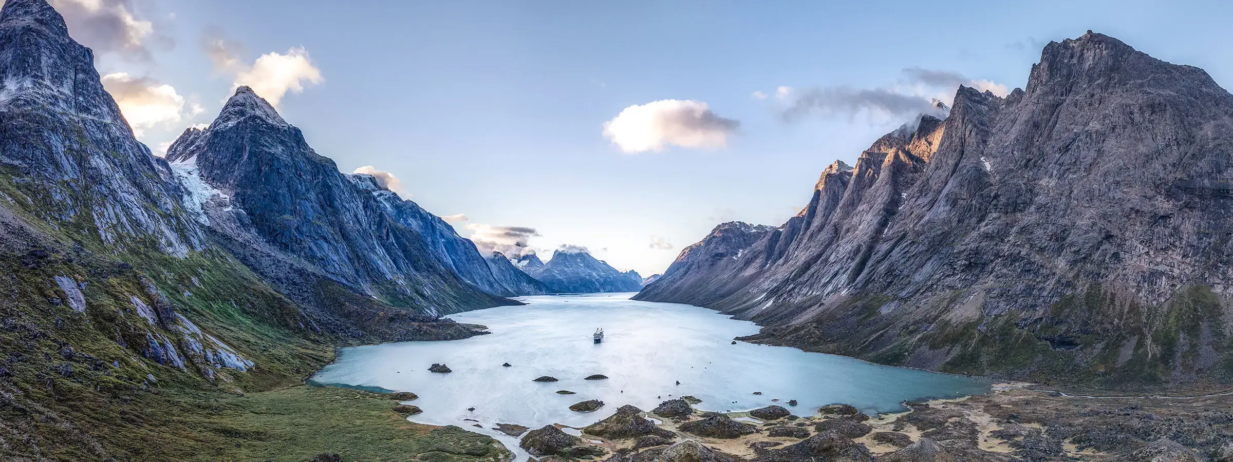 Mountains and fjord in Kangikitsok, Greenland