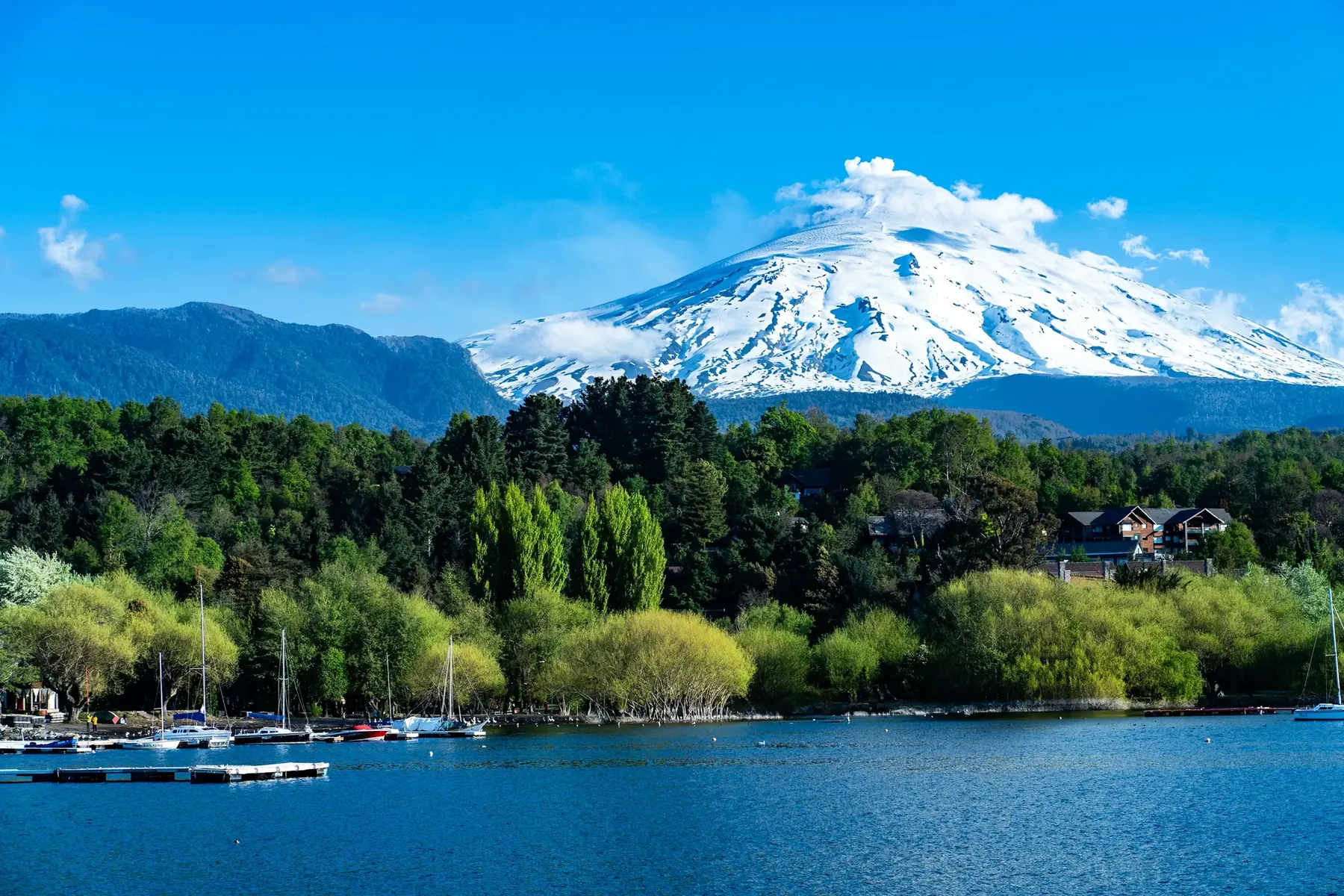 Lakes and mountains in Pucon, Chile