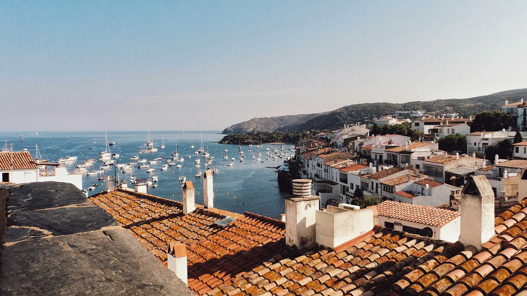 Sailboats in the bay of Catalonia