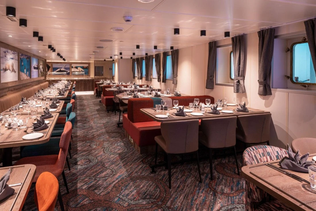 Dining room aboard MV Ortelius