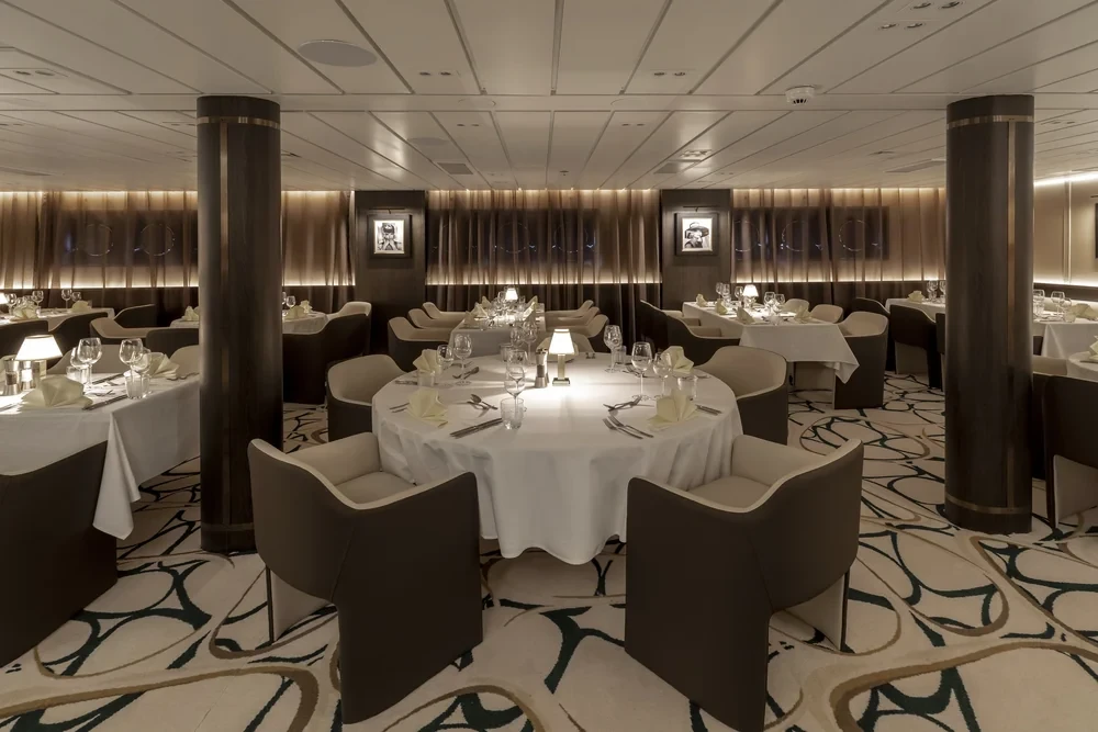 Dining room aboard RMS St. Helena