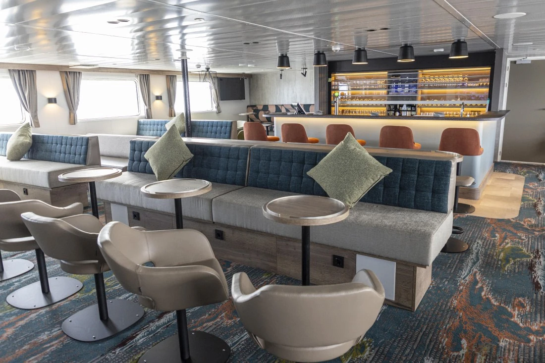Bar aboard MV Ortelius