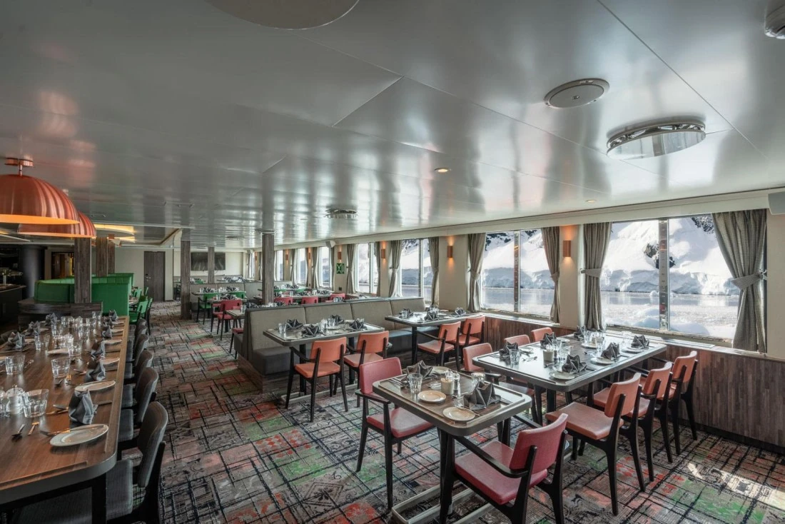 Dining room aboard MV Hondius