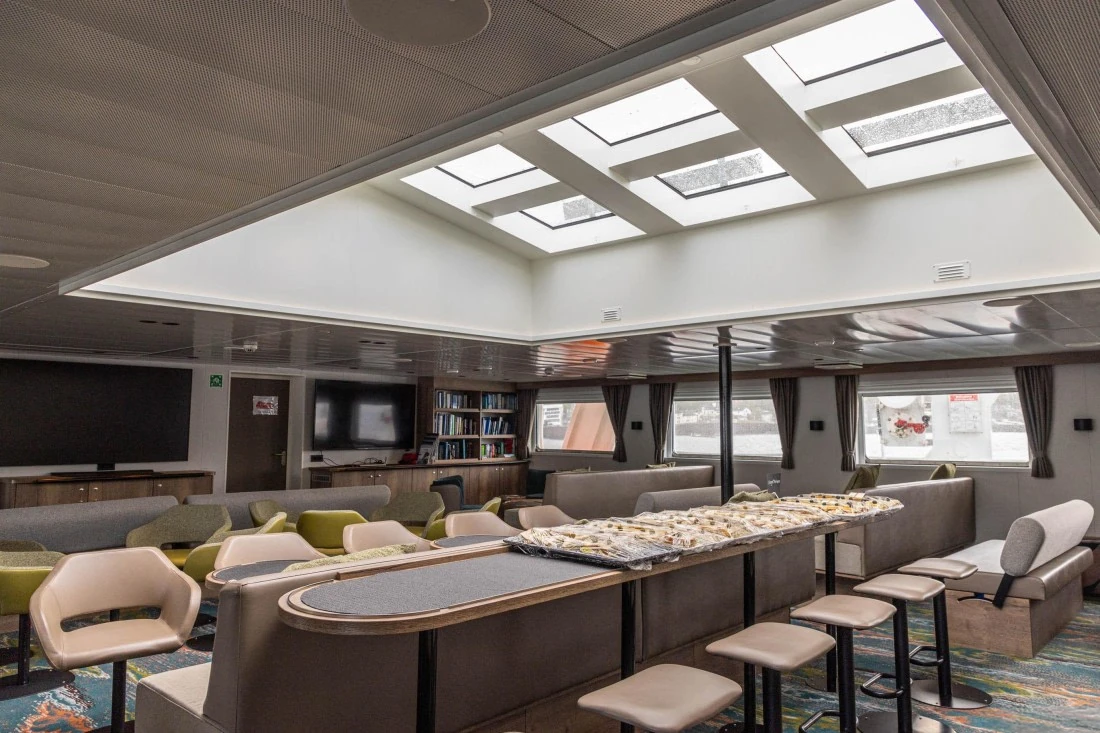 Skylight lounge aboard MV Ortelius