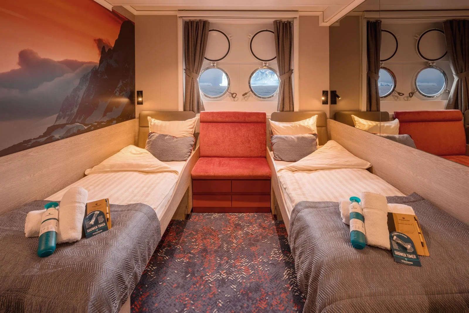 Twin Porthole cabin aboard MV Hondius