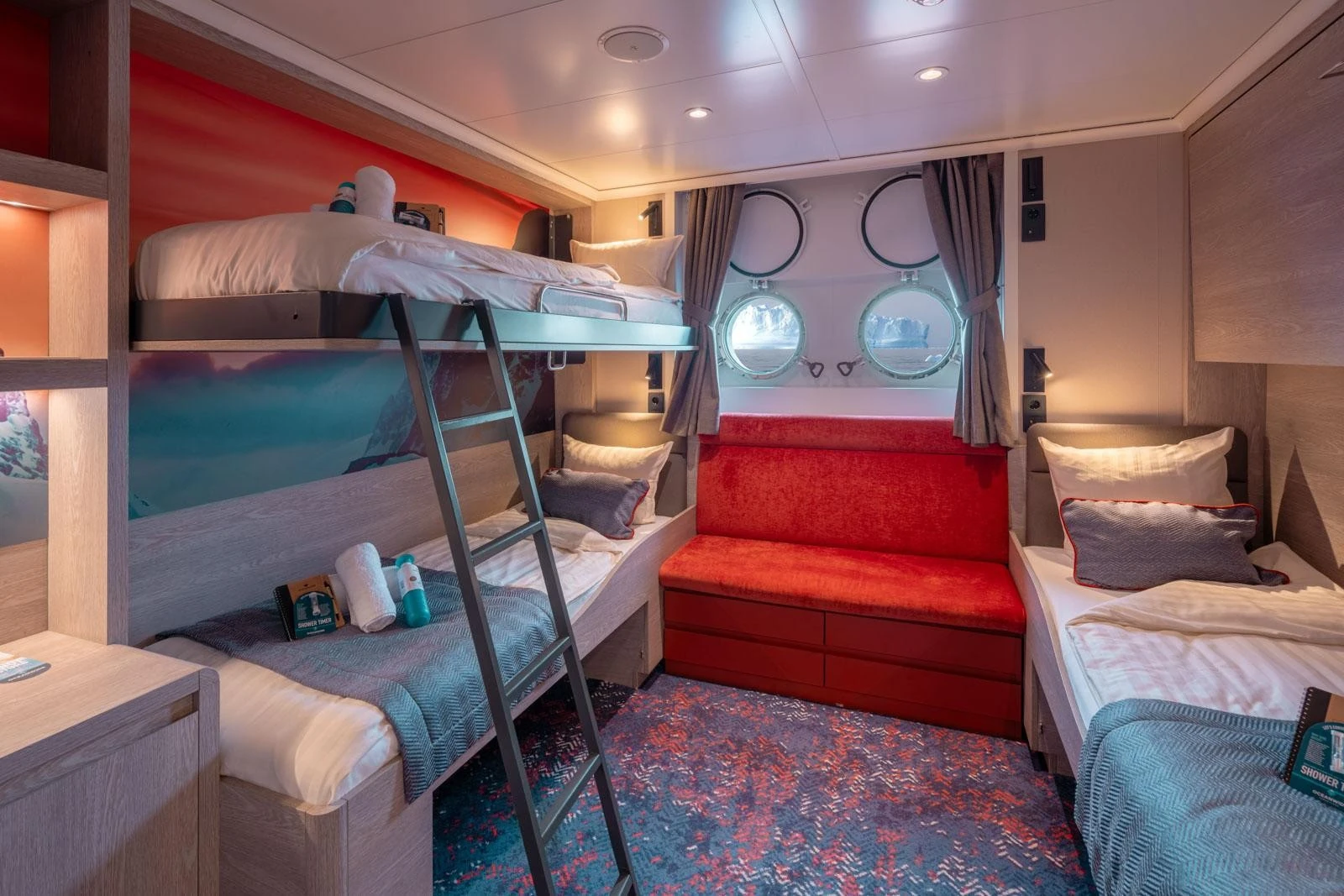 Triple Porthole cabin aboard MV Hondius