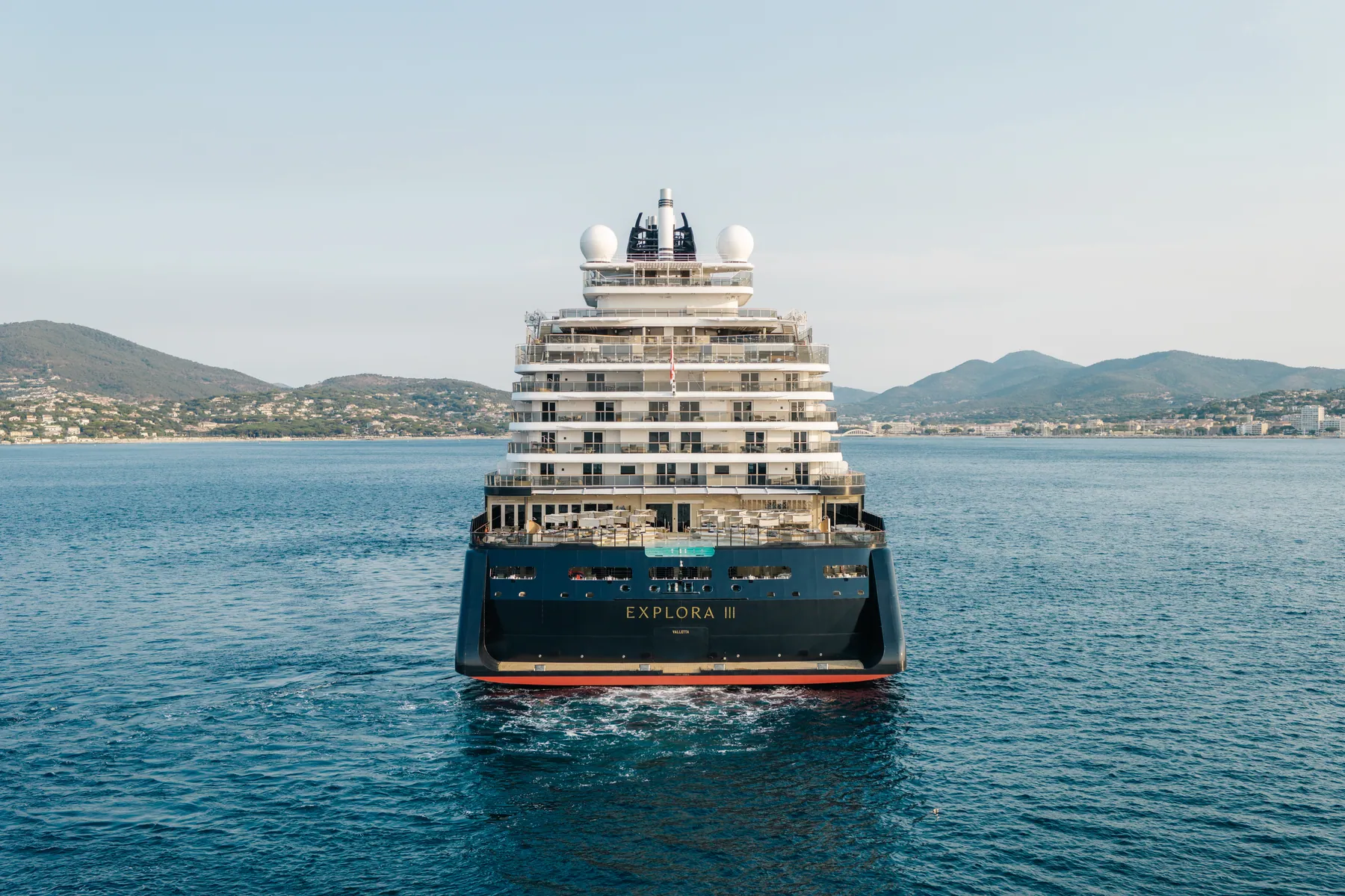 Explora III at sea, viewed from astern