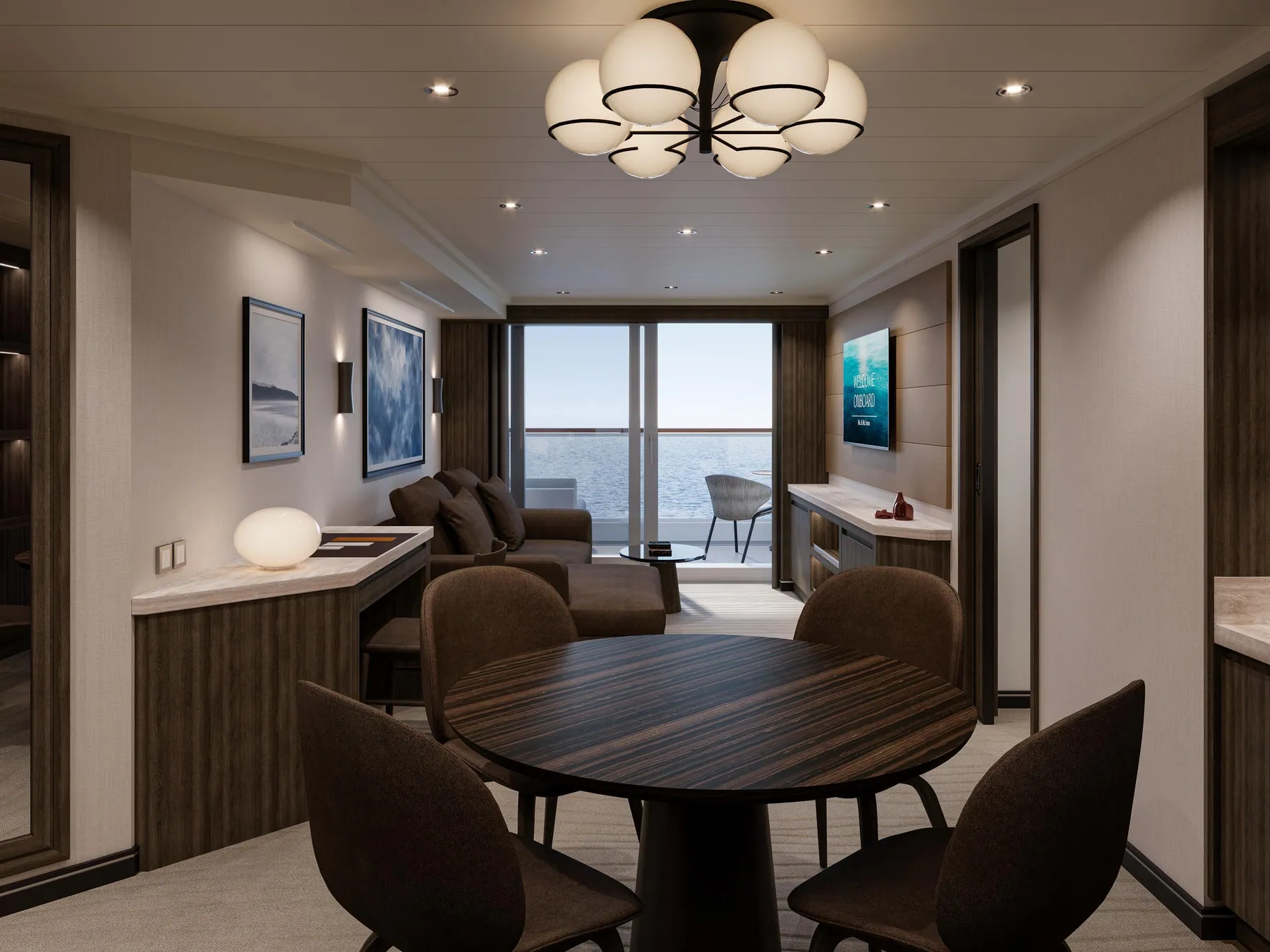 Interior of a Cove Residence with Whirlpool aboard Explora III
