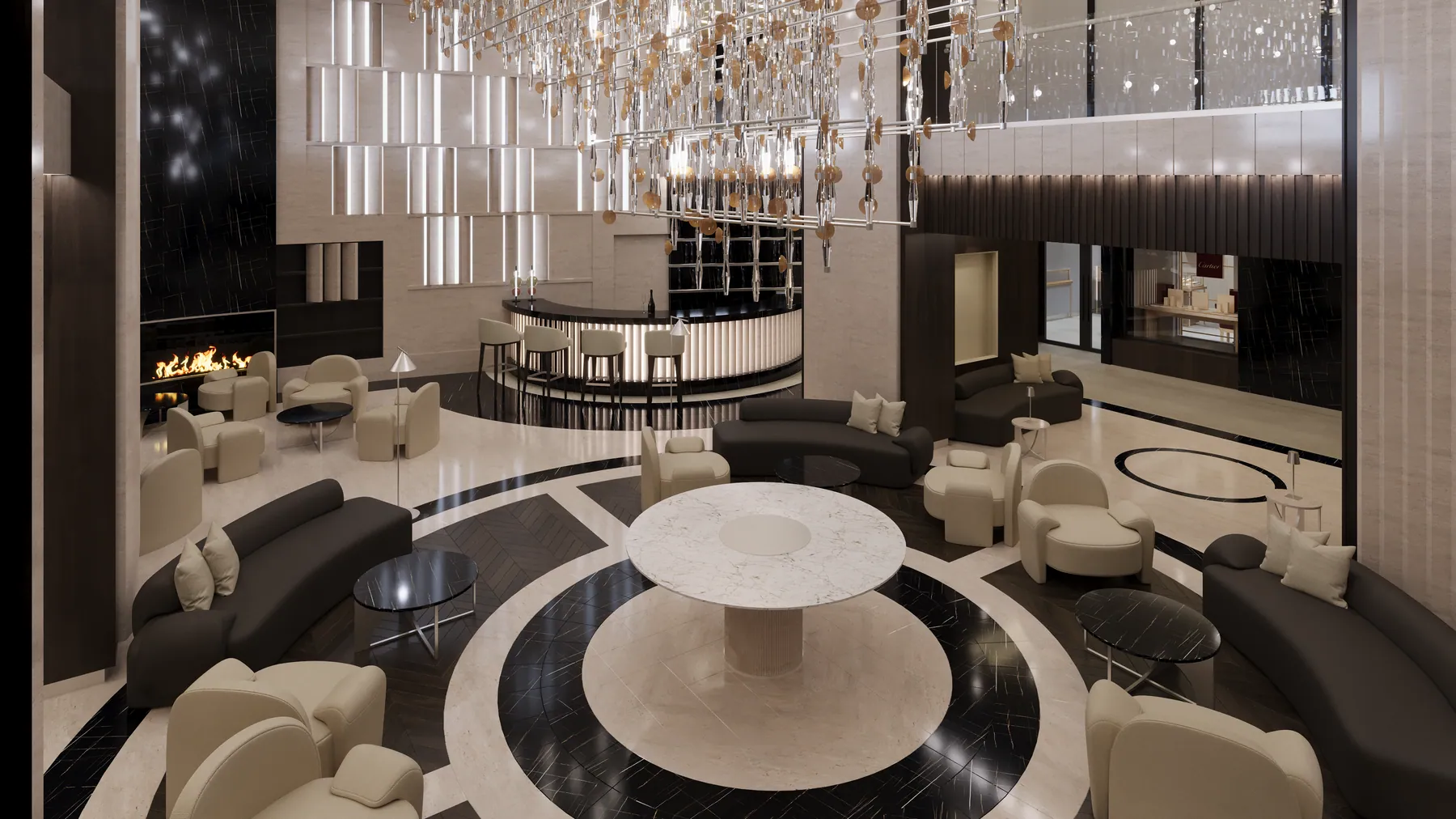 The Lobby on deck 4 aboard Explora III