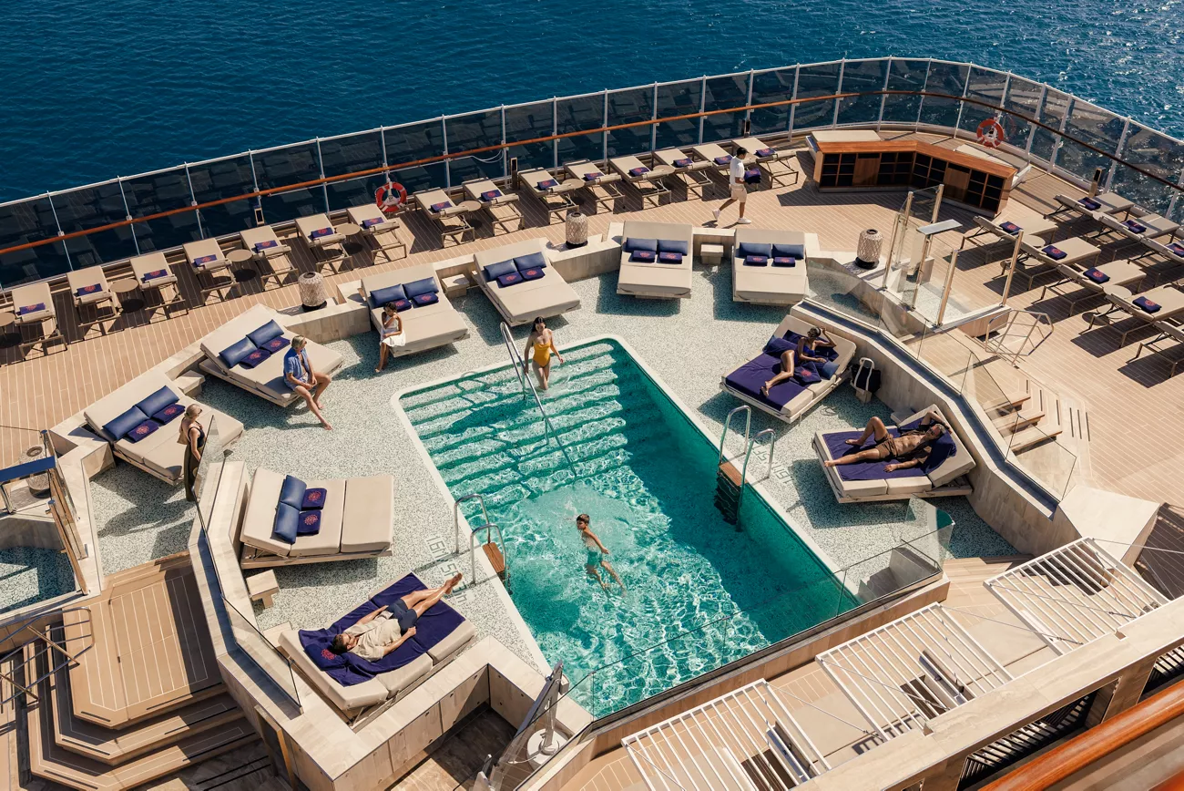 Astern Pool and Lounge on the Explora III cruise ship