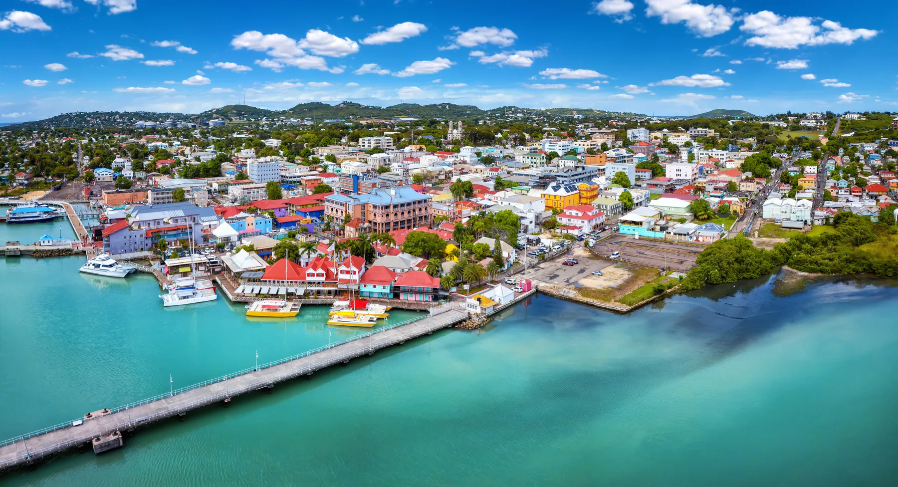 St. John's, Antigua, the island's colourful harbour capital