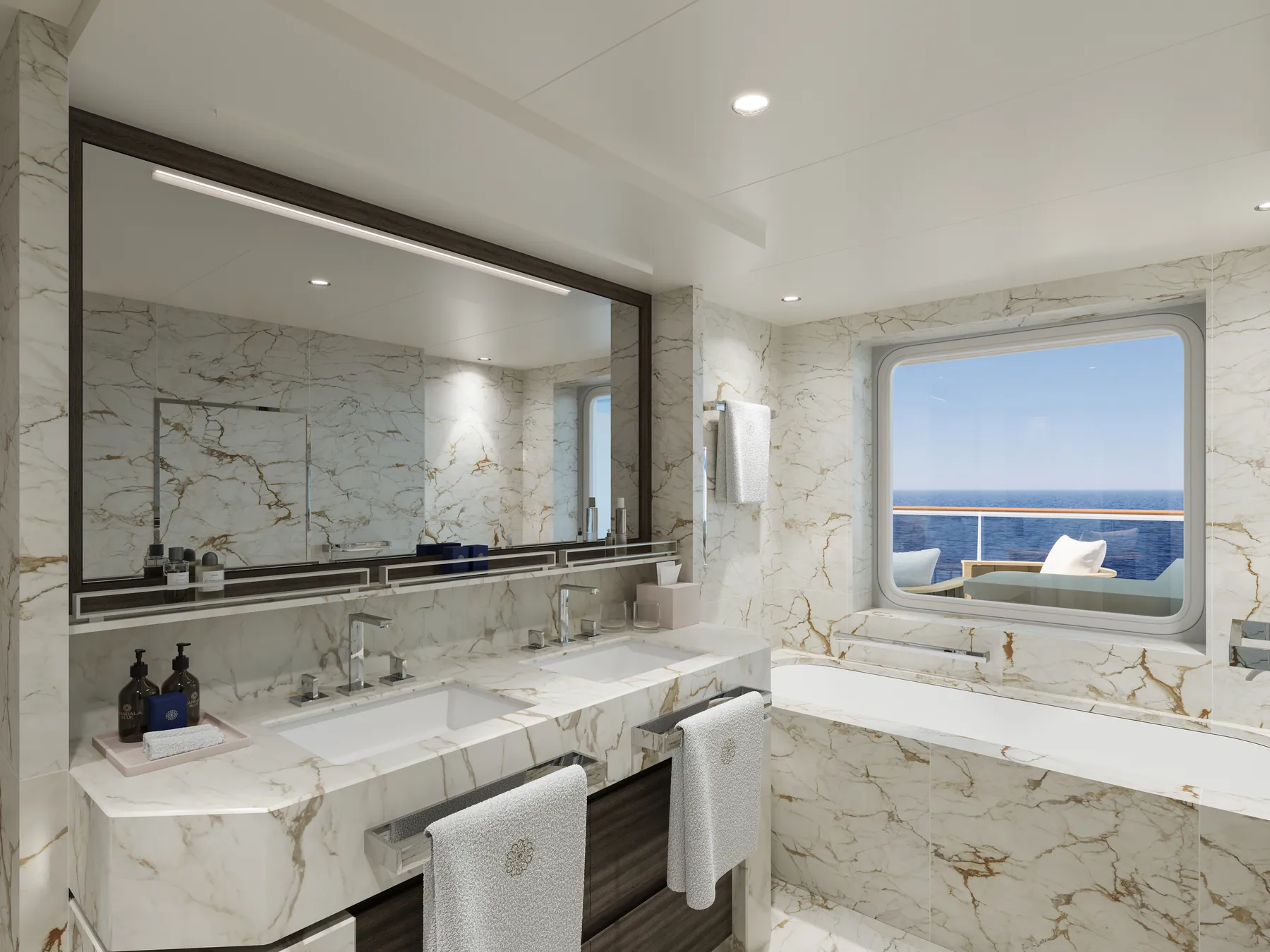 Suite bathroom interior aboard Explora III