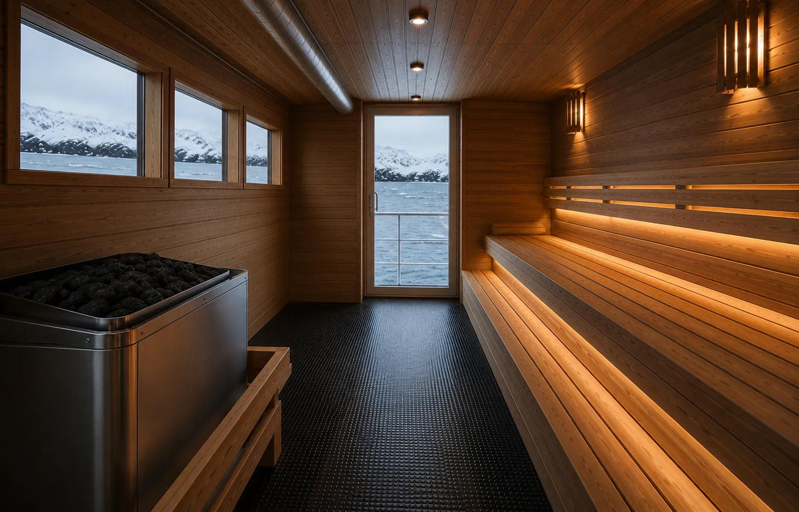 Sauna aboard Terra Nova Adventurer