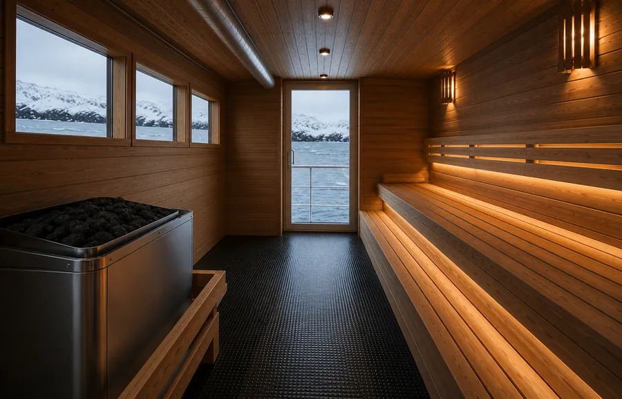 Sauna aboard Terra Nova Adventurer