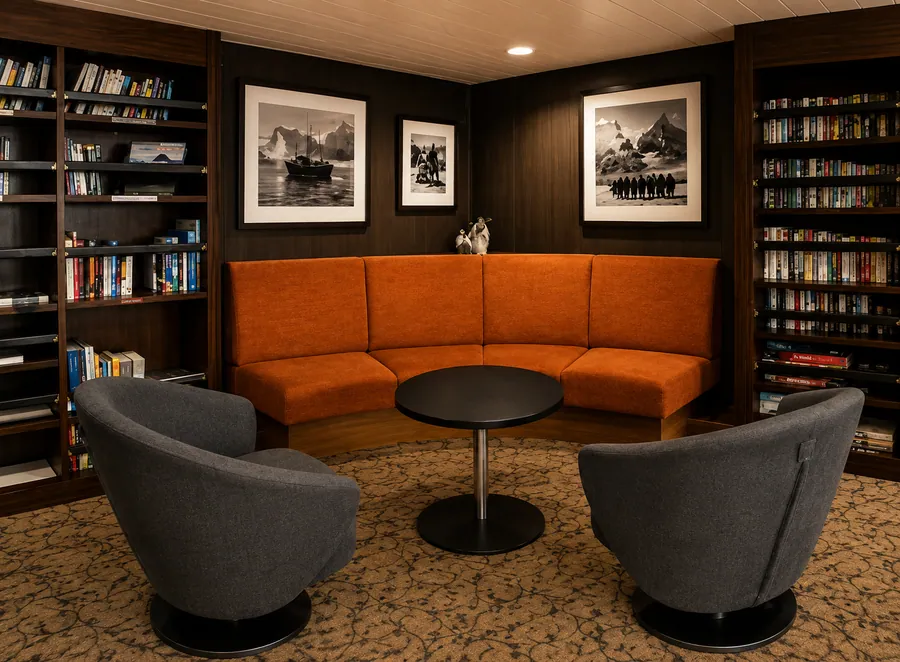 Library aboard Terra Nova Adventurer