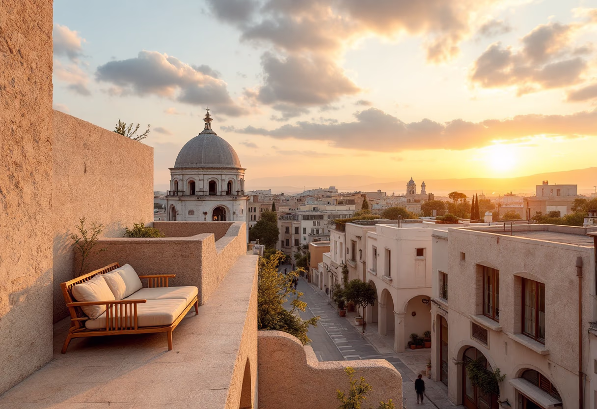 [background image] of a cityscape where the studio is located (for a ceramic studio)