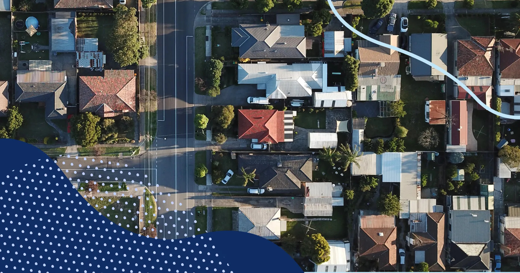 Arial view of houses