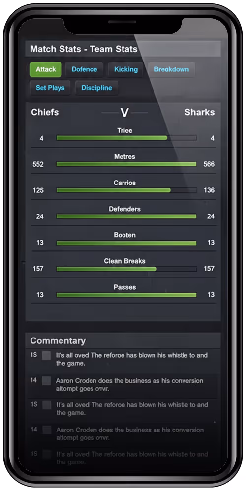 Man wearing glasses and a burnt orange sweater looking sideways, displayed on a smartphone screen with G&M branding and text about eye care.