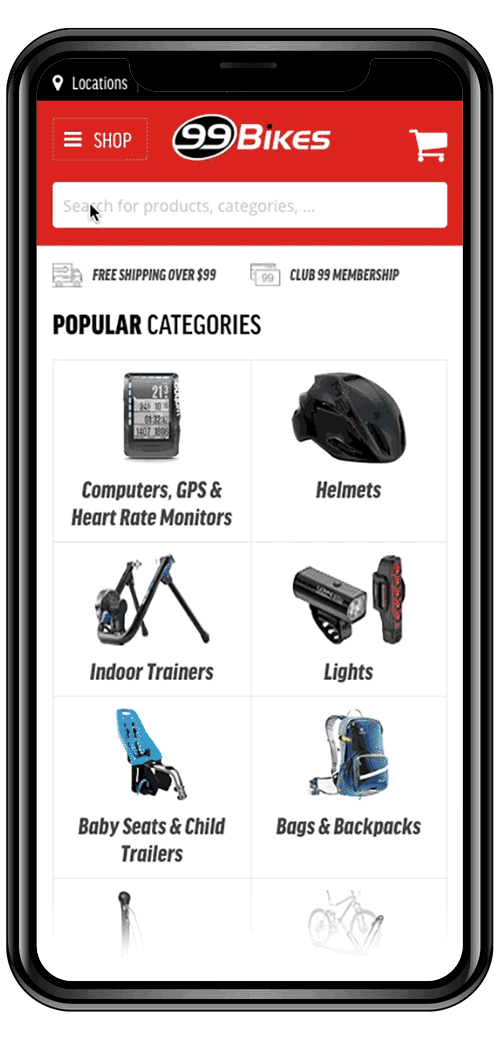 Front view of a black smartphone with a blank white screen and rounded edges.