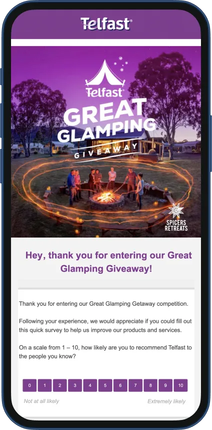 Man wearing glasses and a burnt orange sweater looking sideways, displayed on a smartphone screen with G&M branding and text about eye care.