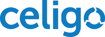 Celigo company logo in blue lowercase letters.