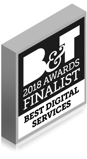 3D award plaque for B&T 2018 Awards Finalist in Best Digital Services.