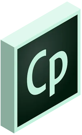 Adobe Captivate software icon featuring the letters CP on a dark square background.