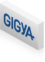 Gigya logo in blue text on a white background.